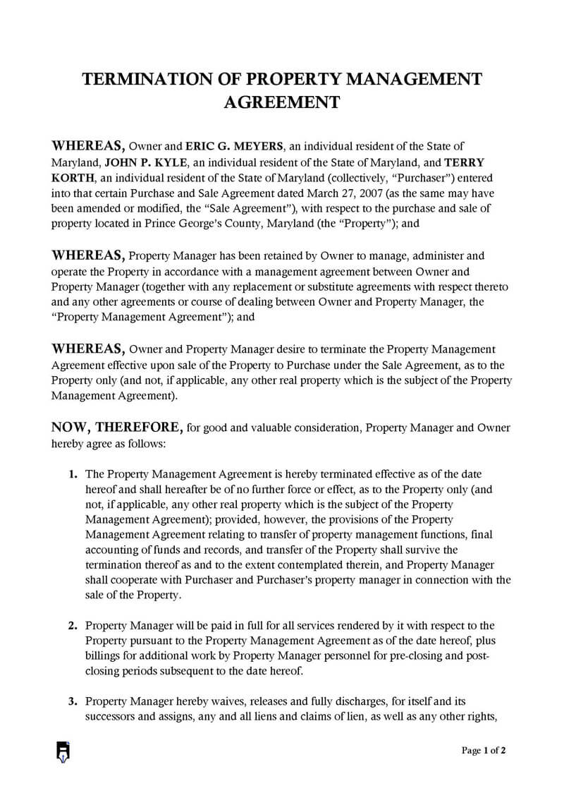 simple property management agreement pdf