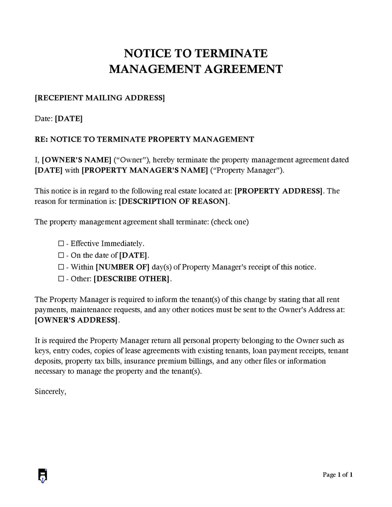 property management agreement word