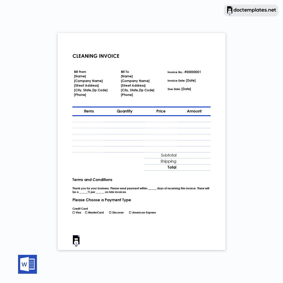 Simple cleaning invoice -11