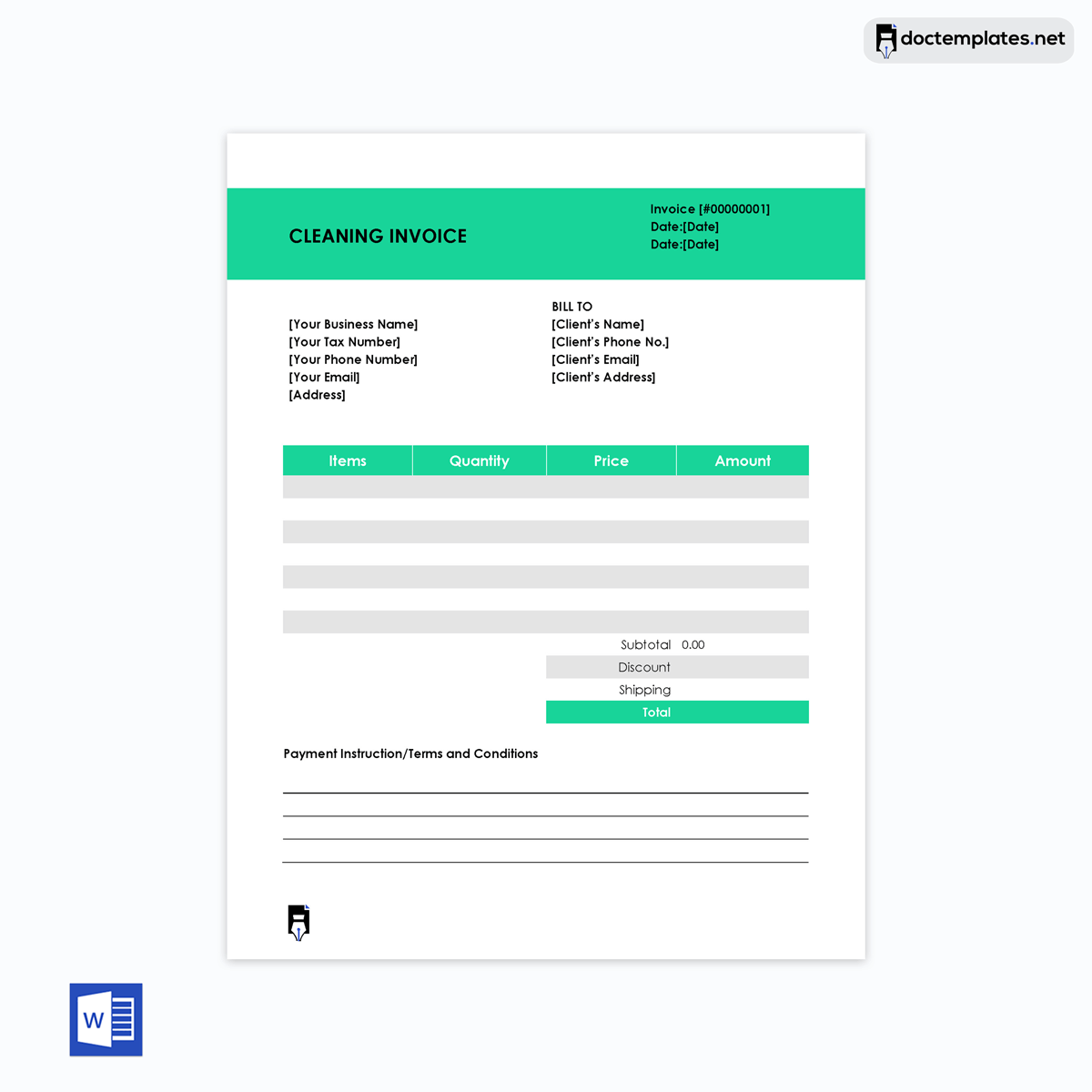 Cleaning invoice example-02 