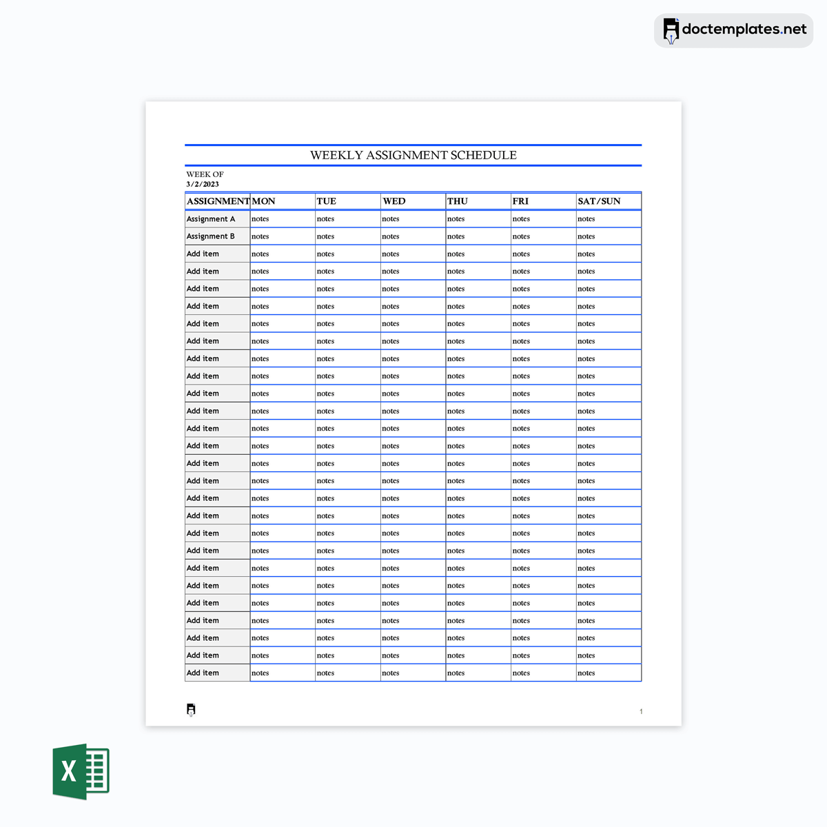 Monthly schedule template
-5