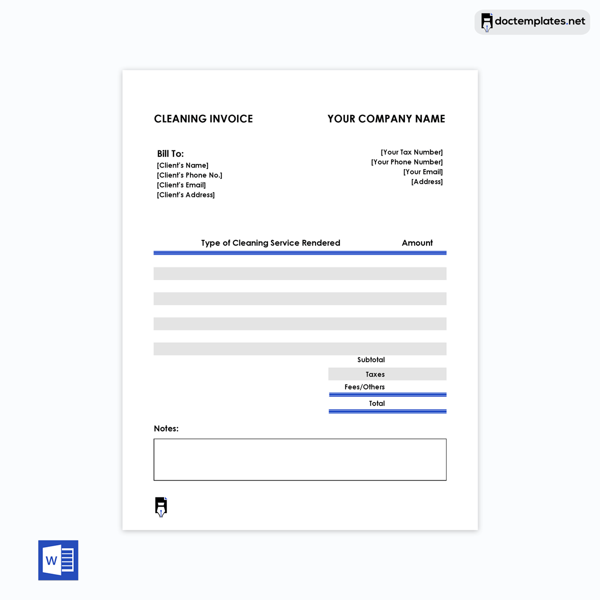 Cleaning services invoice example-09 