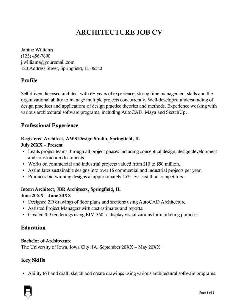 Architect resume samples PDF-06