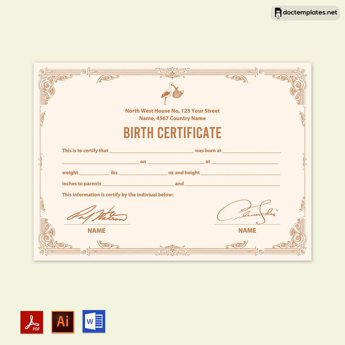 Image of Hospital birth certificate format PDF Hospital birth certificate format PDF 