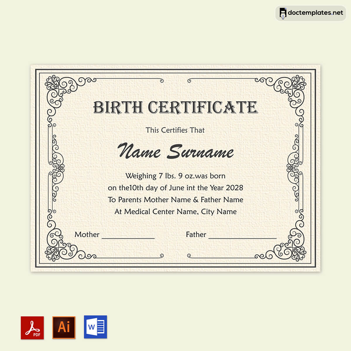 Image of Hospital birth certificate format PDF
Hospital birth certificate format PDF
01