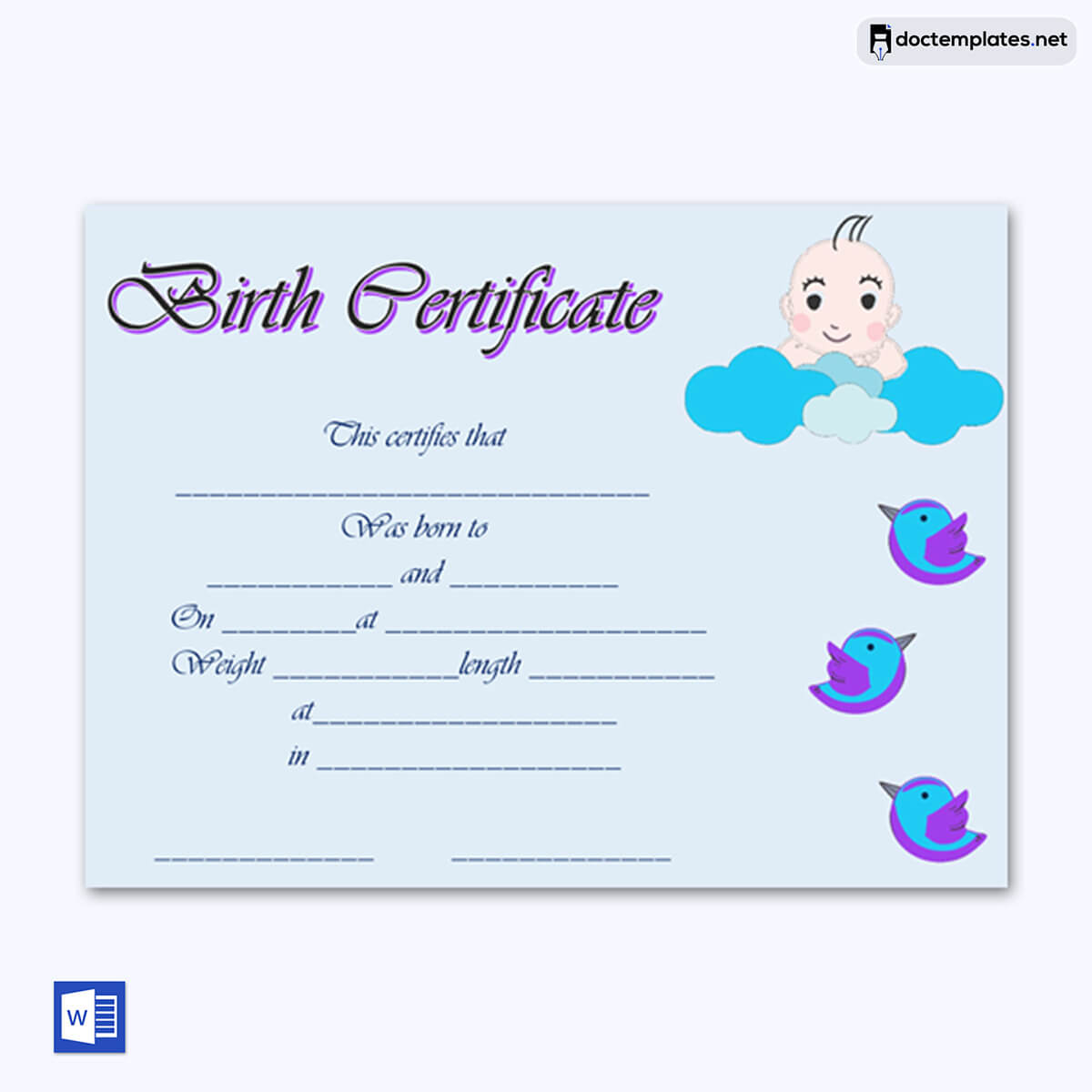 Image of Free birth certificate template
Free birth certificate template
05