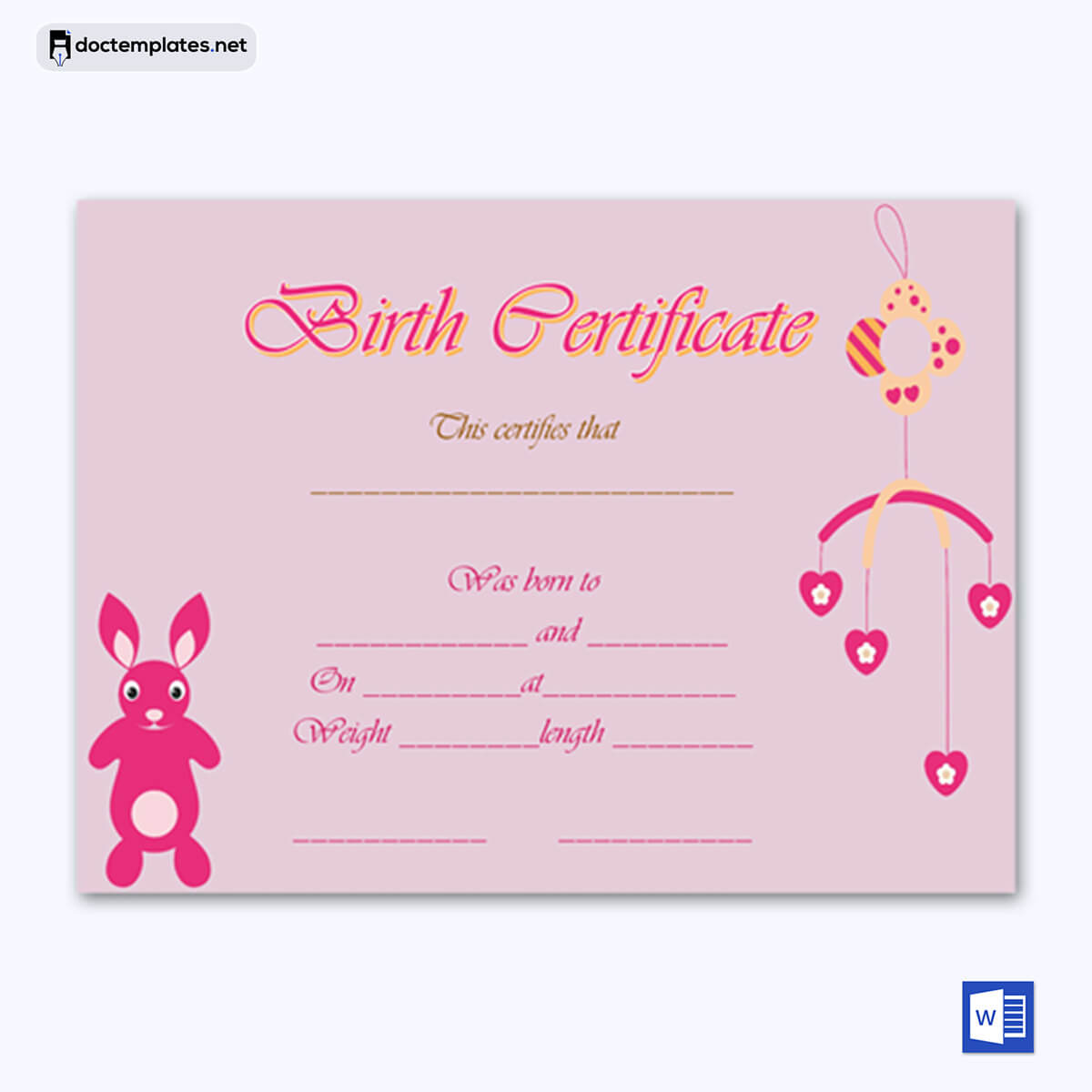 
birth certificate template word
 07