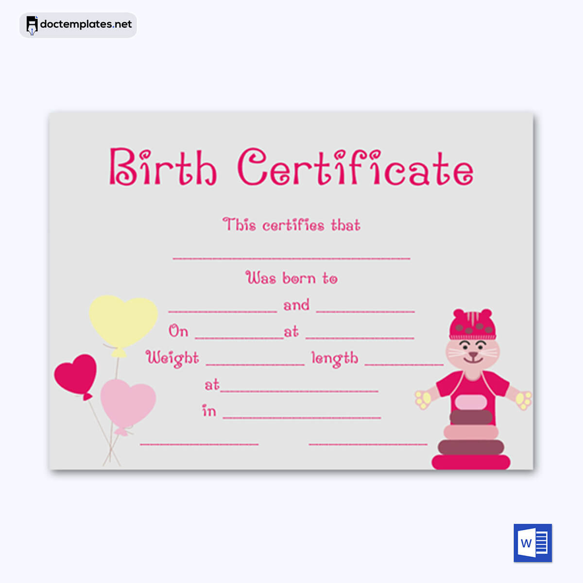 
birth certificate template word 06
