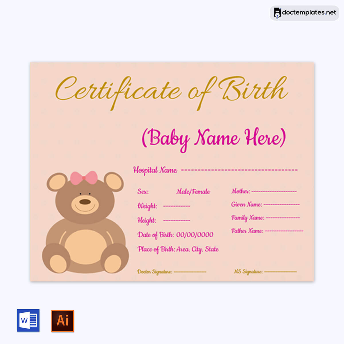 Image of Hospital birth certificate format PDF Hospital birth certificate format PDF 03