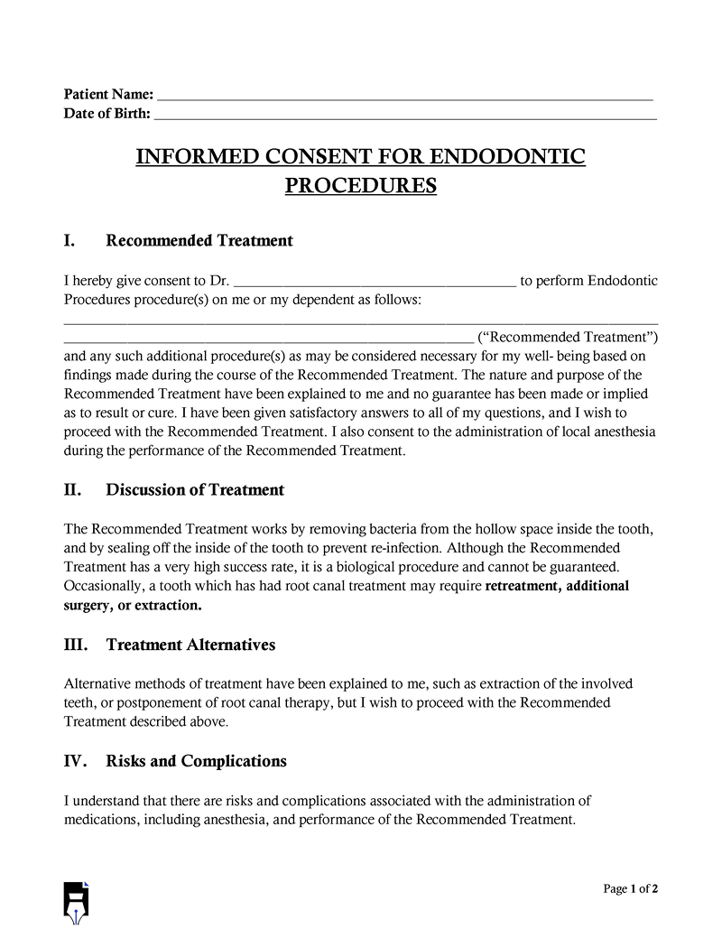 Dental Consent Forms