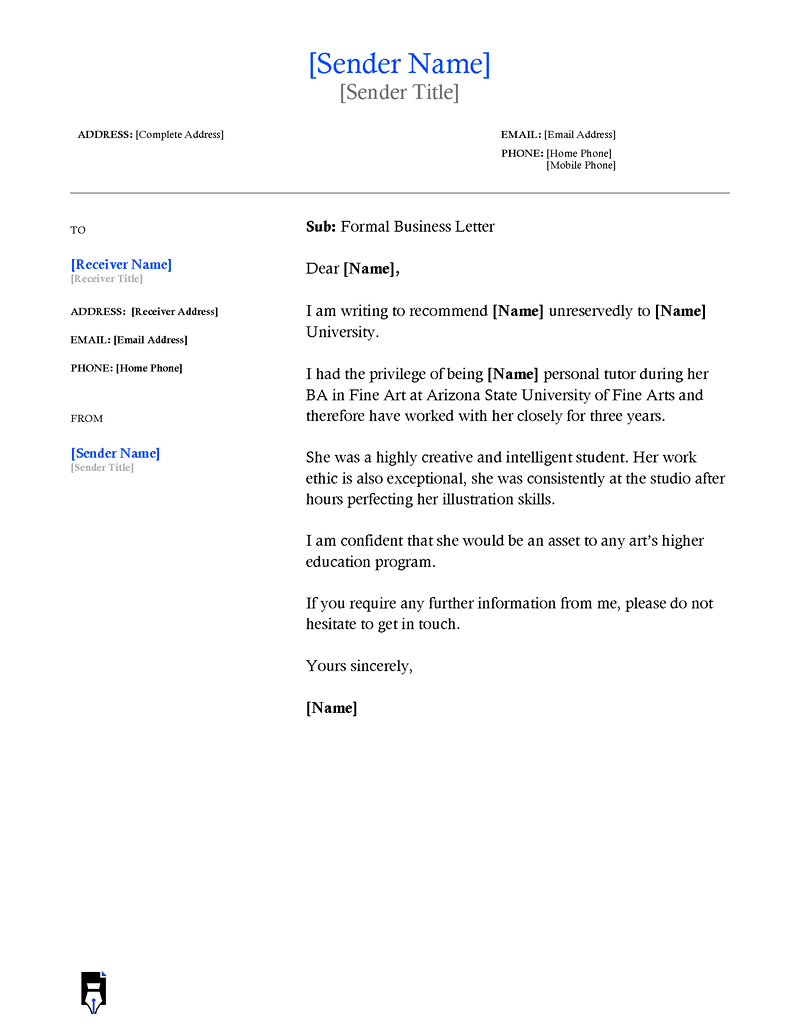 Example of simple business letter-03
