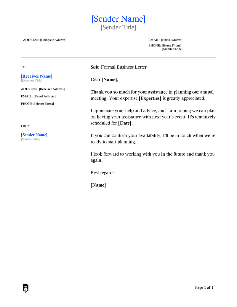 Business letter example for students -03