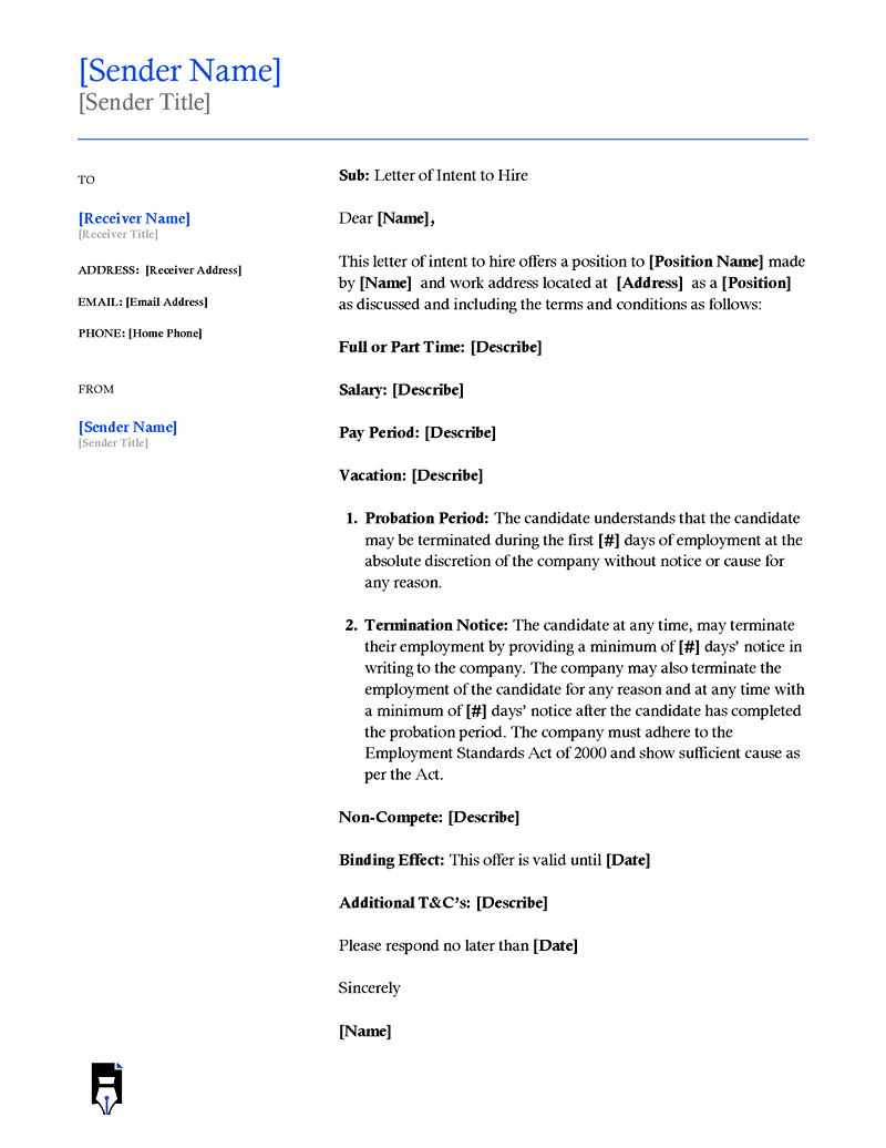 Letter of intent to hire Truck driver-04
