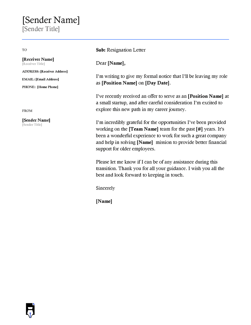 Sample resignation letter-06