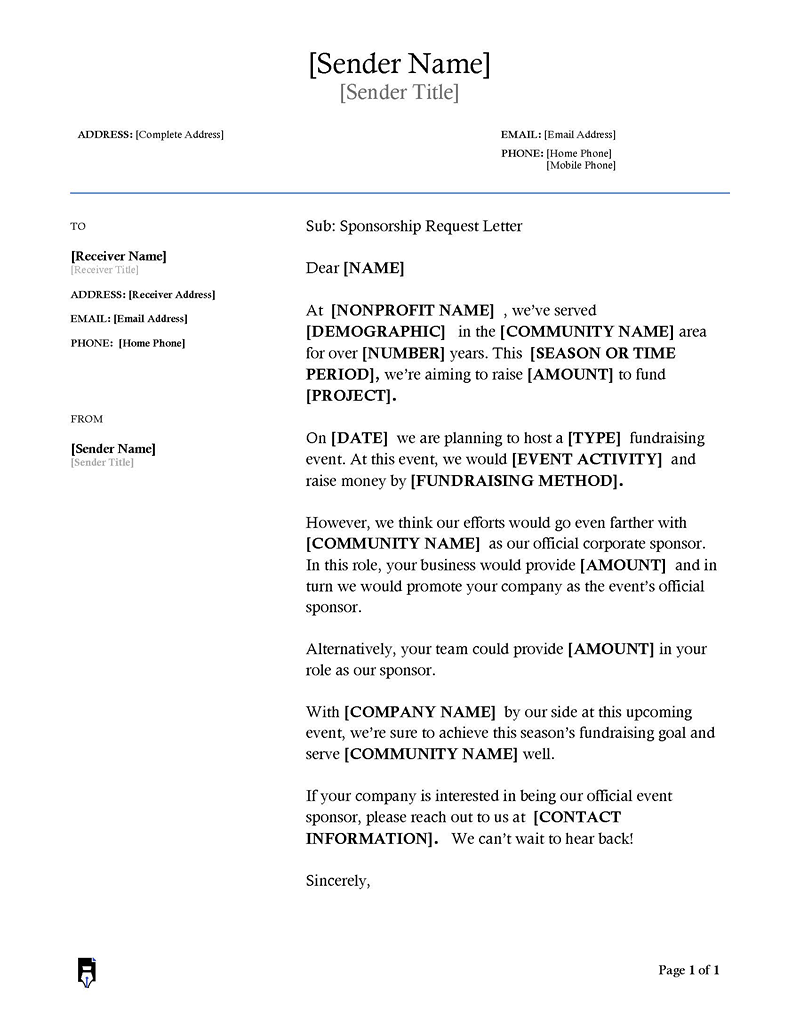 Sponsorship Request Letter 8669nx3b1 03 23 01 Sponsorship Request Letter