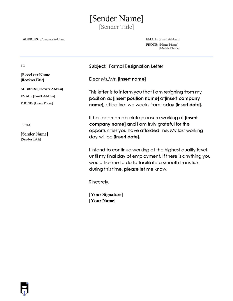 Two Weeks Notice Letter 5