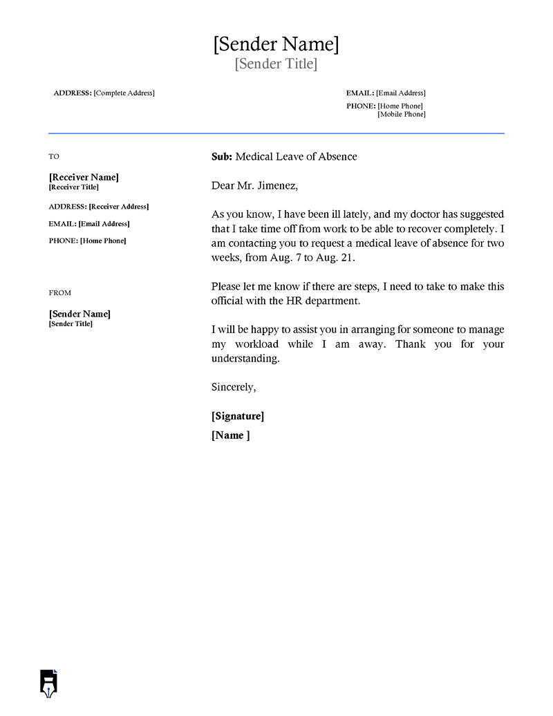 Unpaid leave of absence letter sample-06