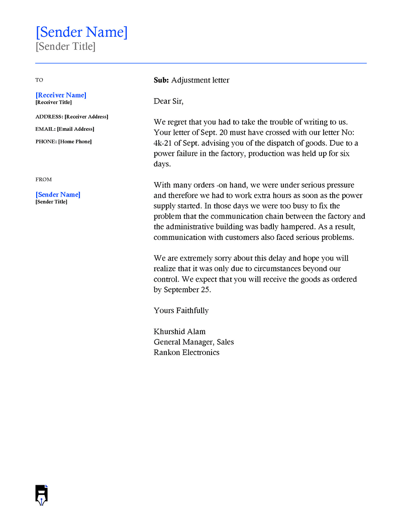 Adjustment letter for damaged goods-04