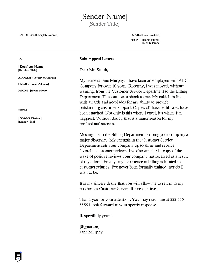 Appeal letter sample-01

