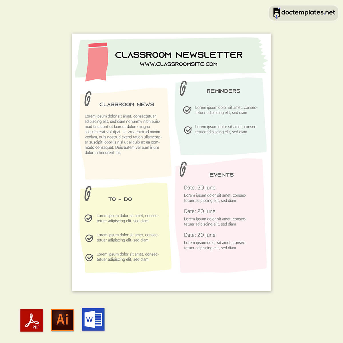 free editable classroom newsletter templates
