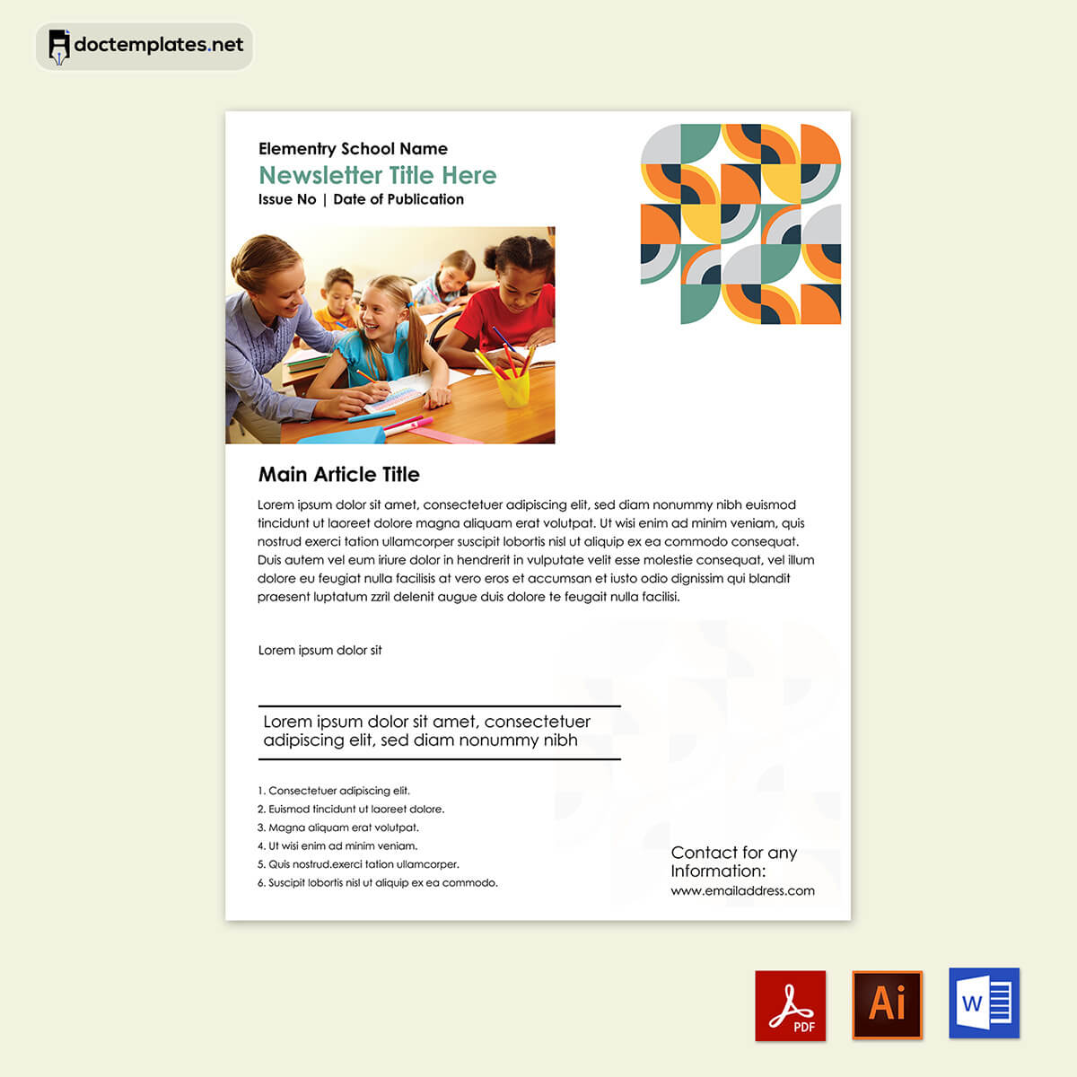 sample classroom newsletter to parents