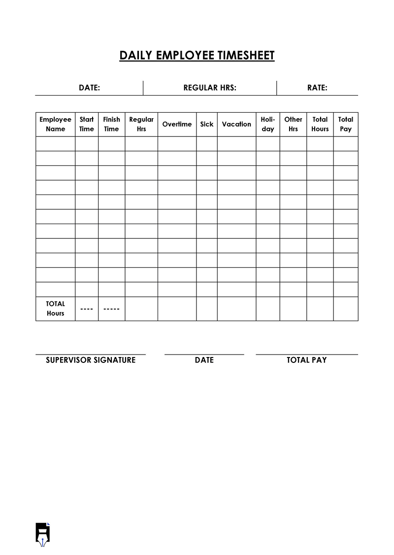 Daily Employee Timesheet