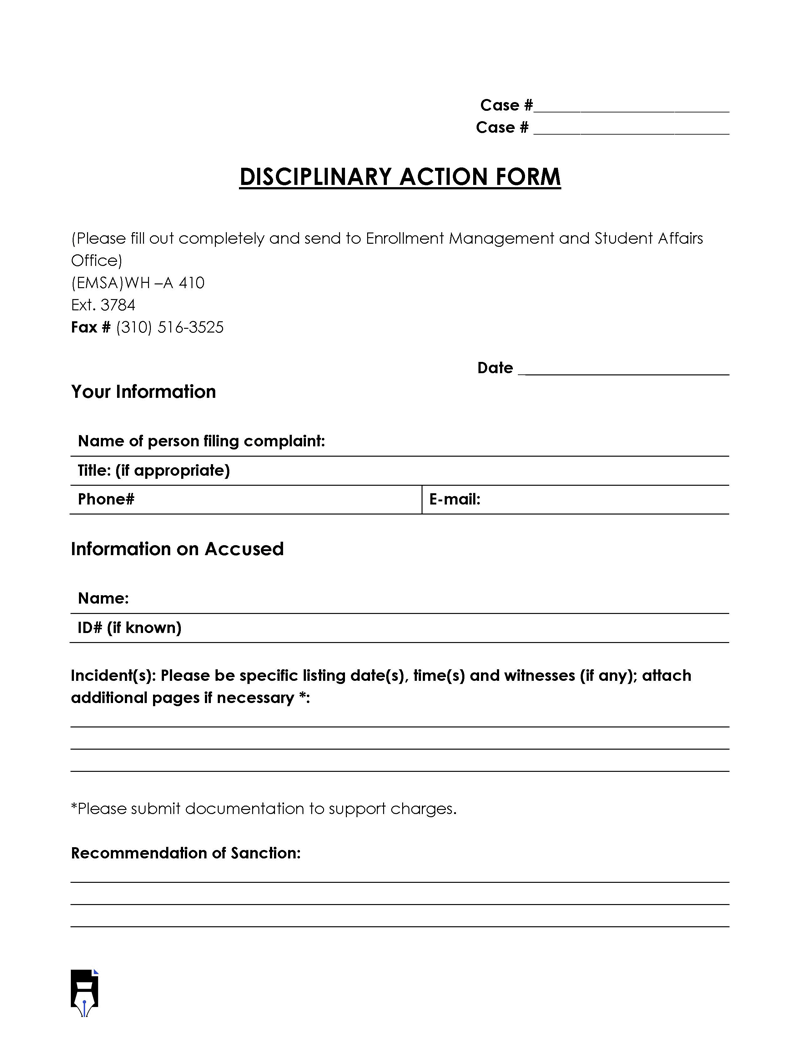 Employee Disciplinary Action Forms