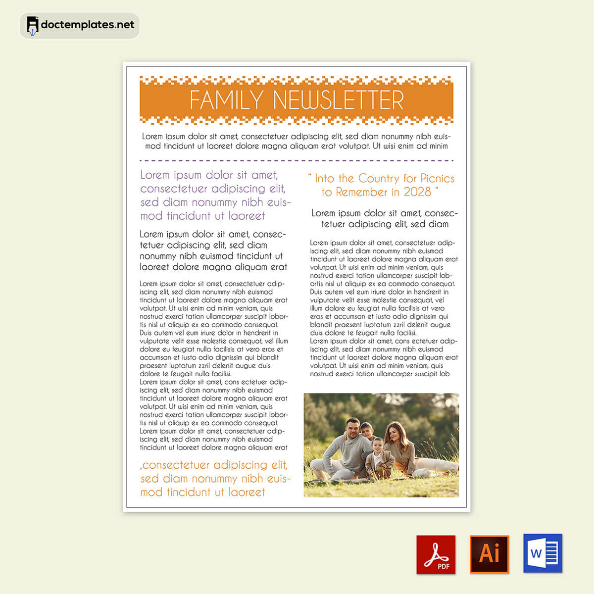 family newsletter template free 02