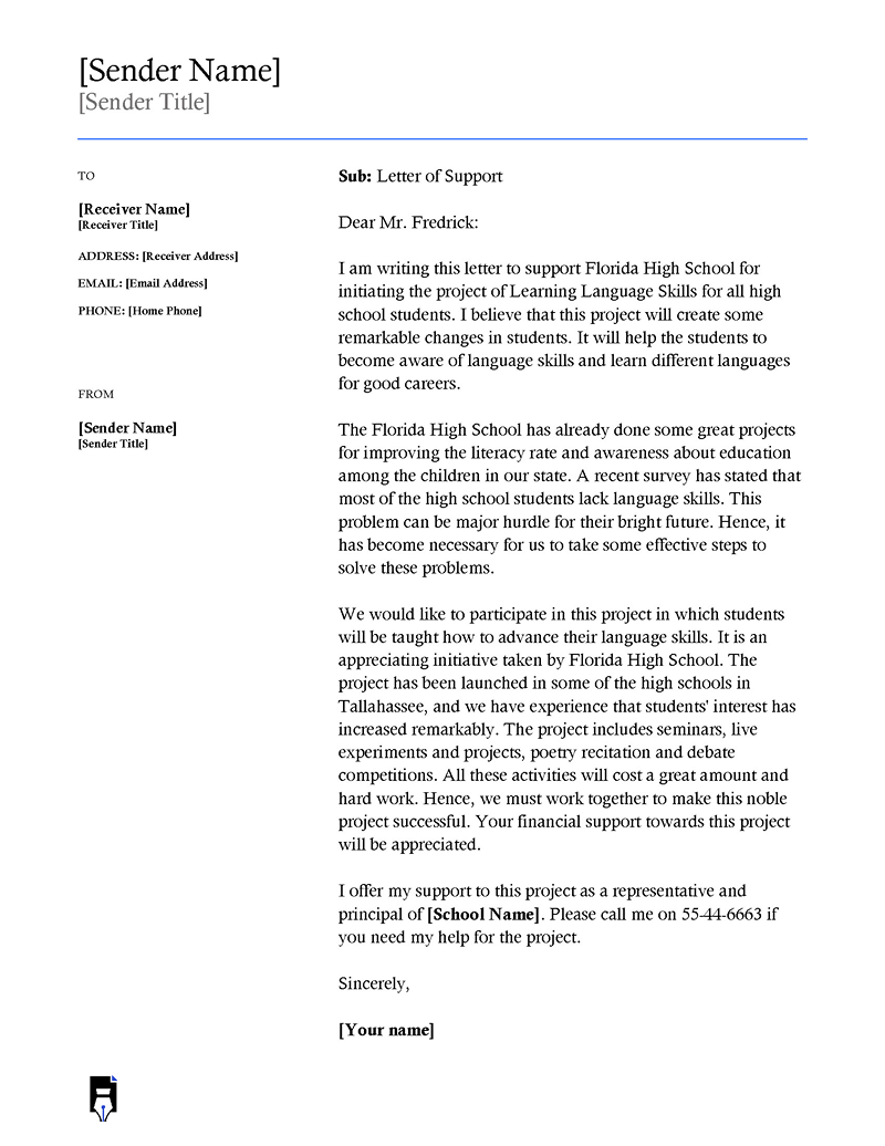 Letter of support for grant example-04
