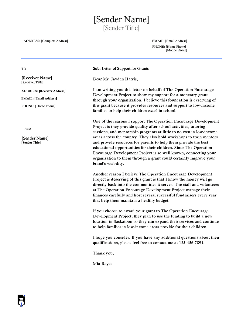 Letter of support for project-02
