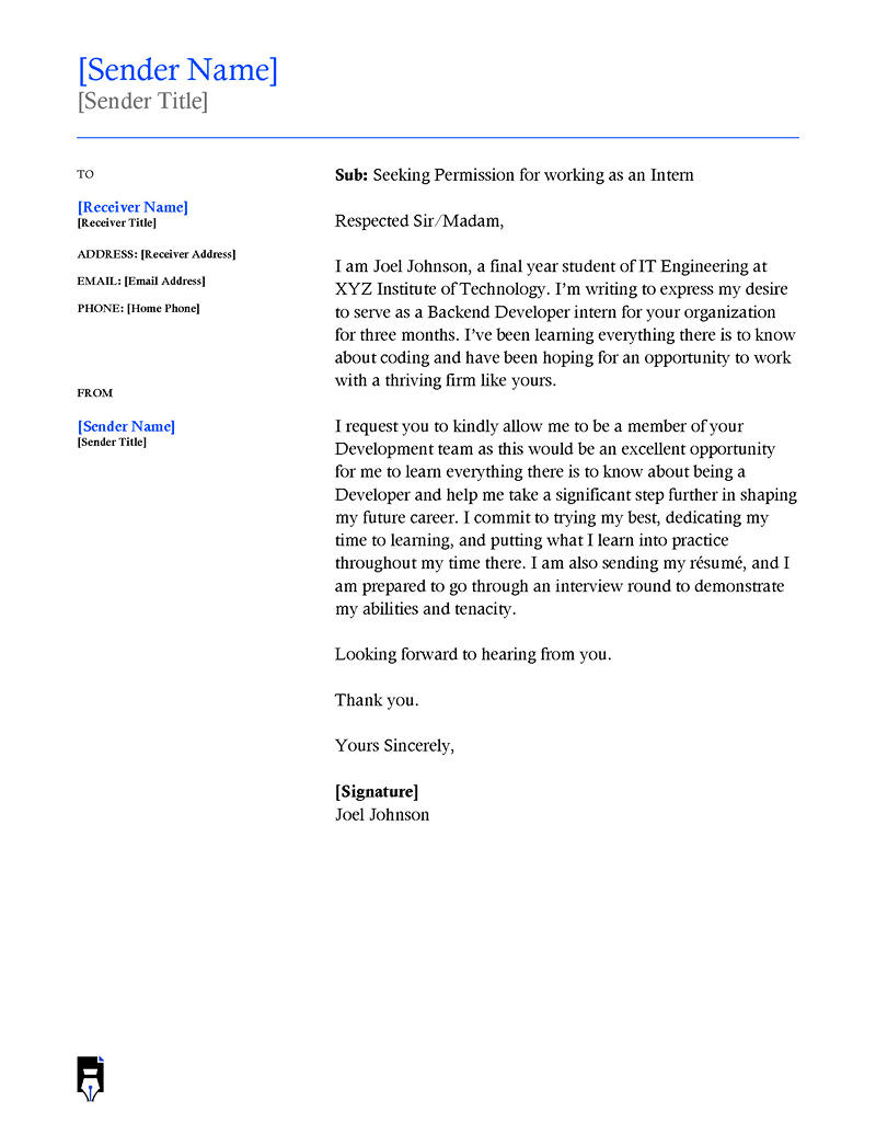 Permission letter for leave-03 
