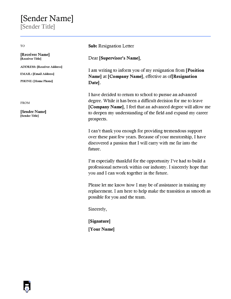Simple resignation letter sample-05 