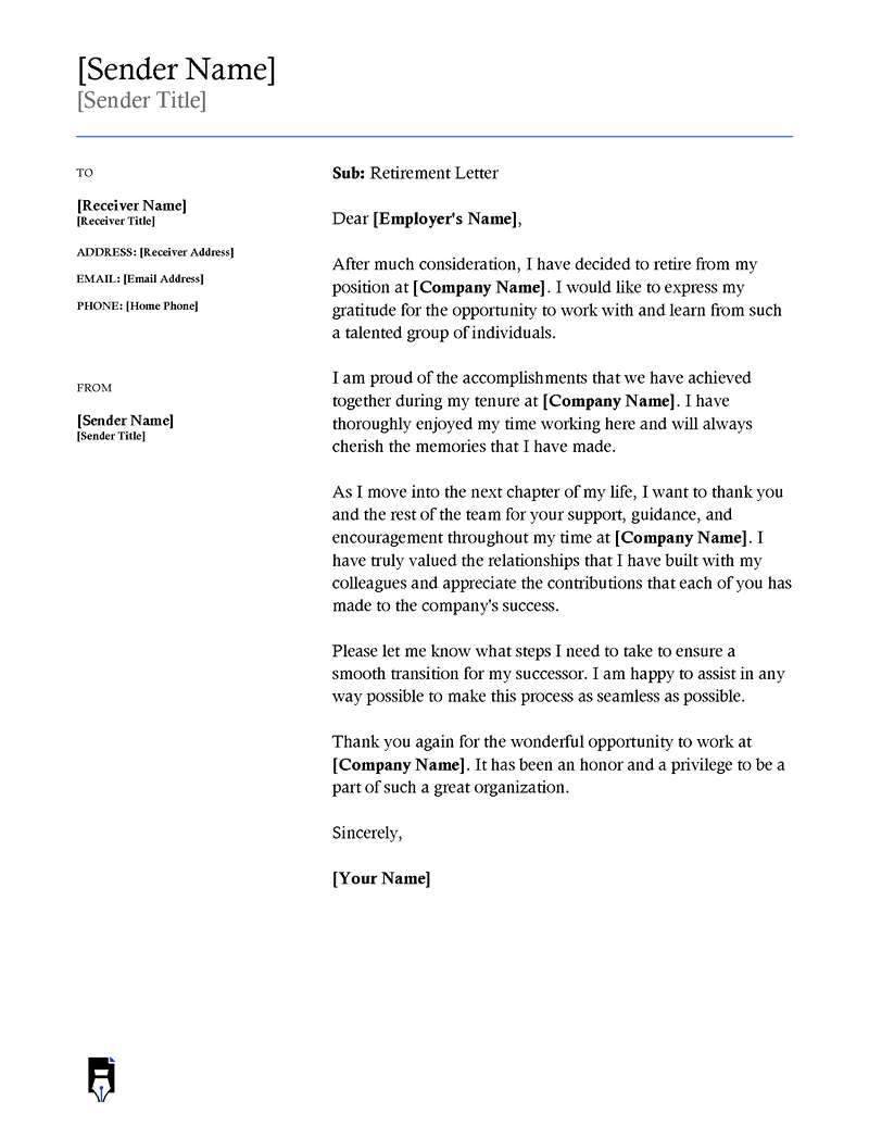 Retirement letter to employee
-06