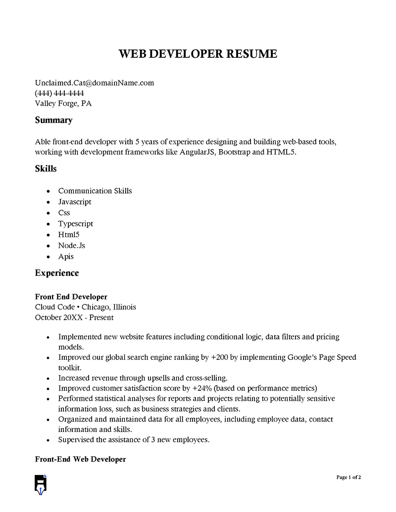 web developer resume summary-02