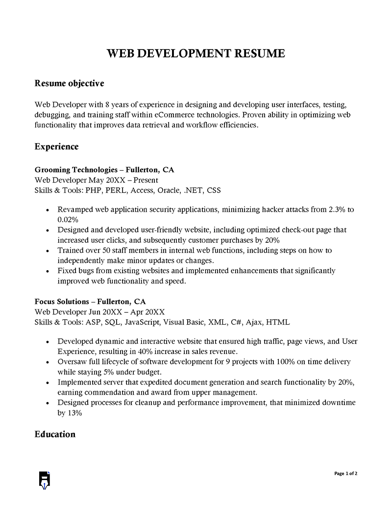 
web developer resume for 1 year experience-04