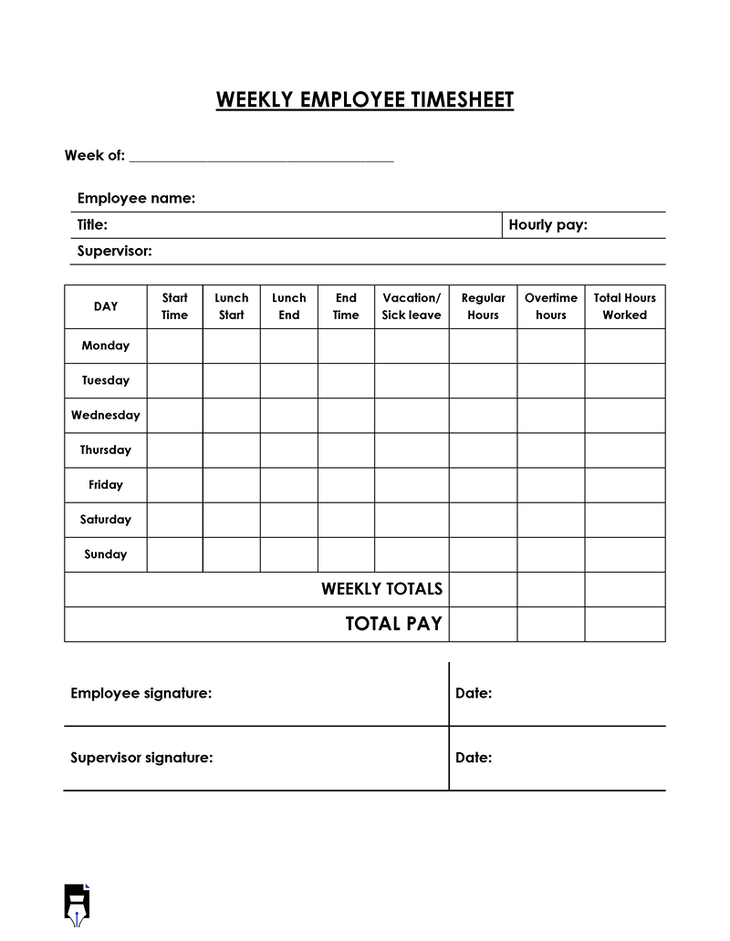 Weekly Employee Timesheet