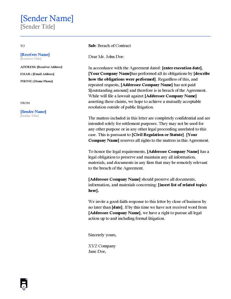 
free breach of contract letter template-06