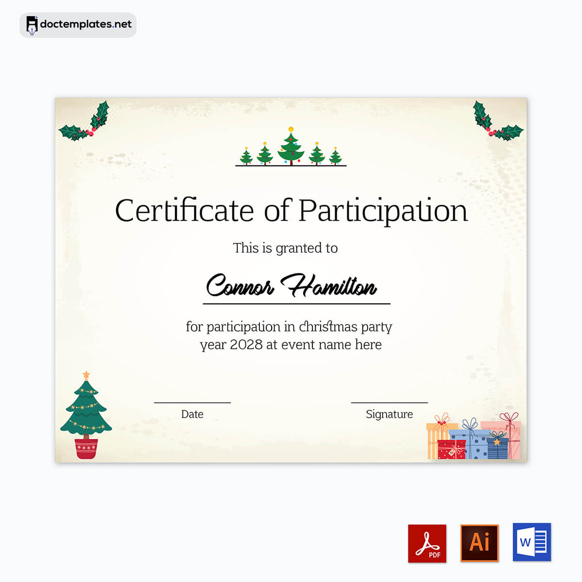 christmas themed award certificates