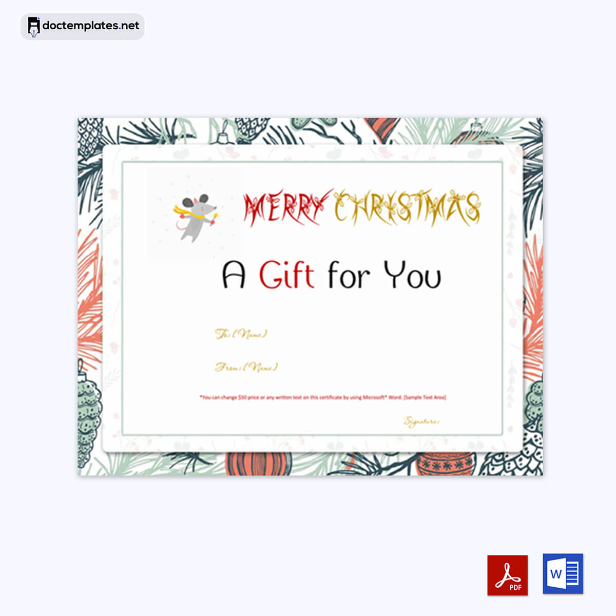 free christmas certificate templates for word 03