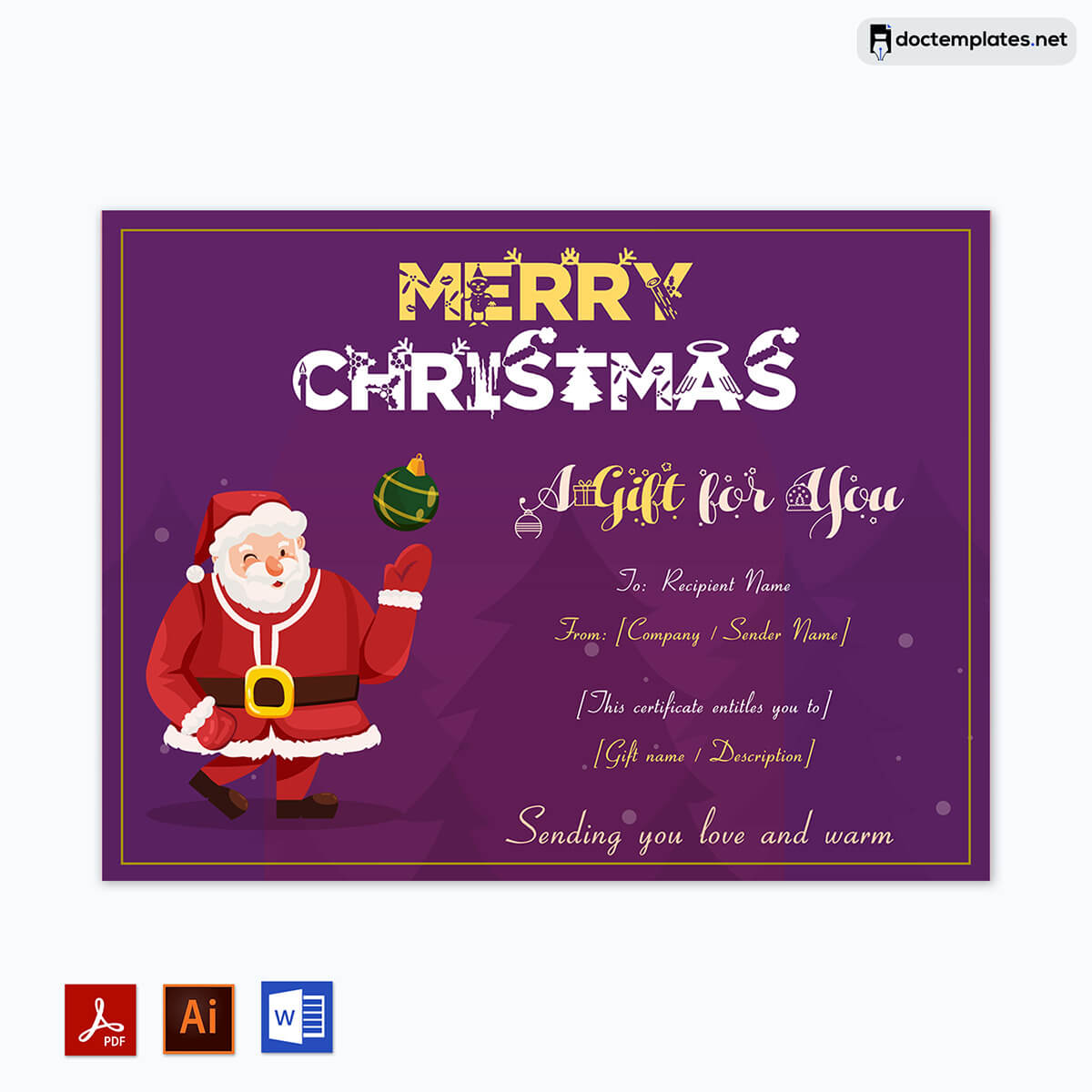 christmas certificate free