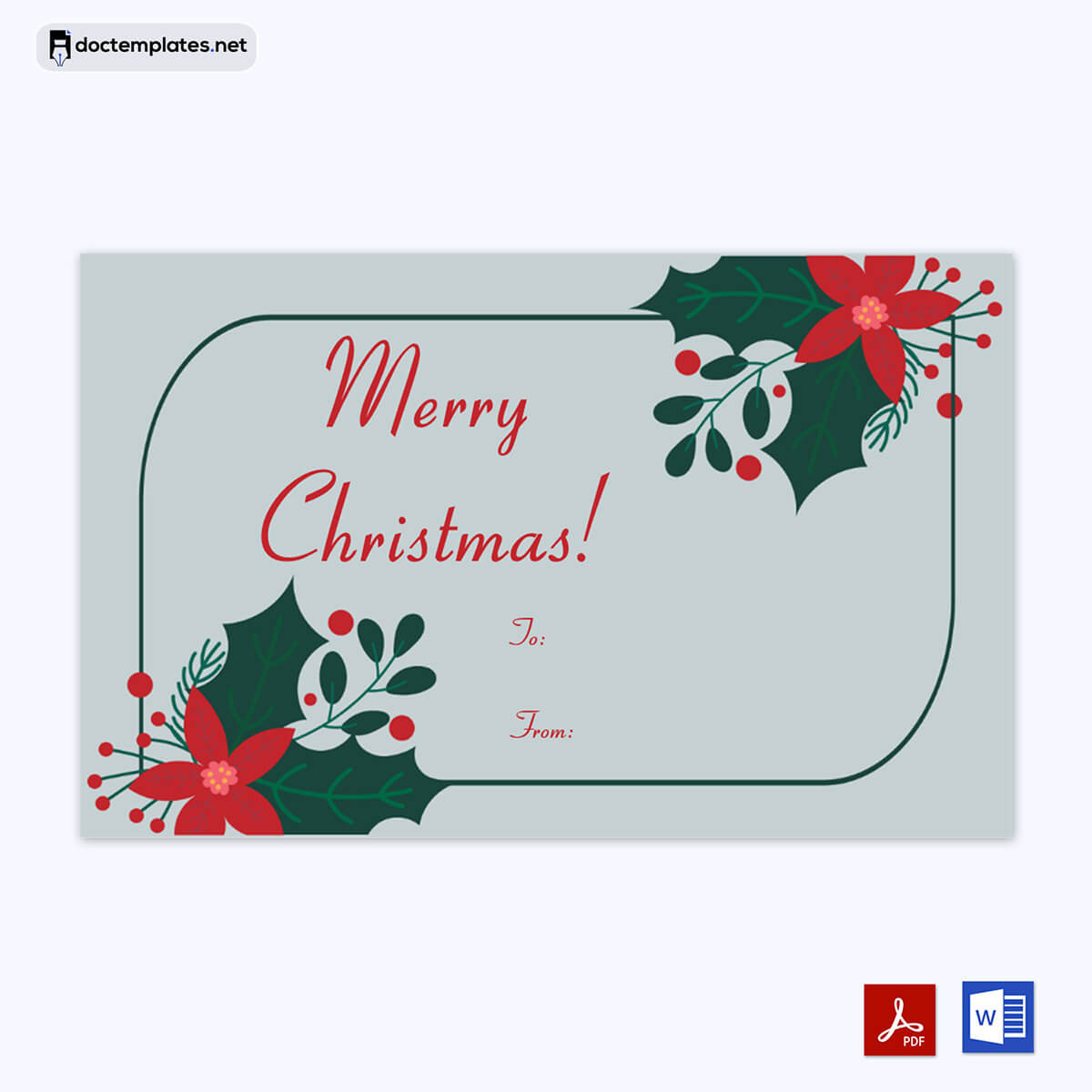 Free printable Christmas gift tag templates for Word 02