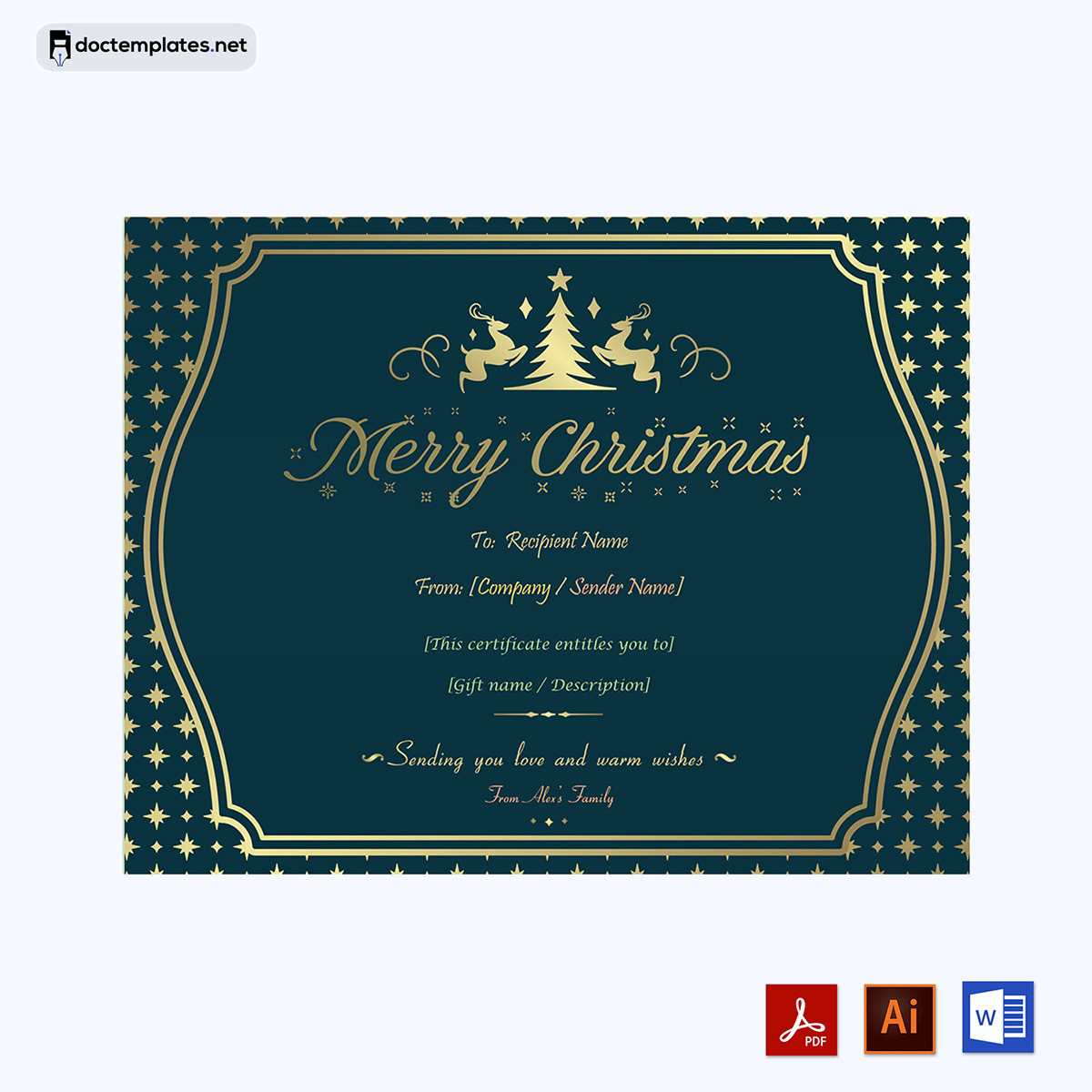 free christmas certificate templates for word