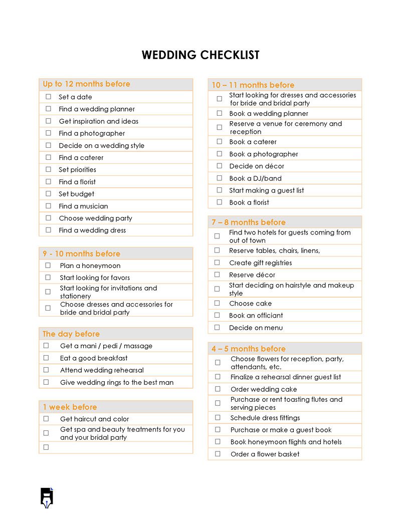 Simple wedding checklist -01