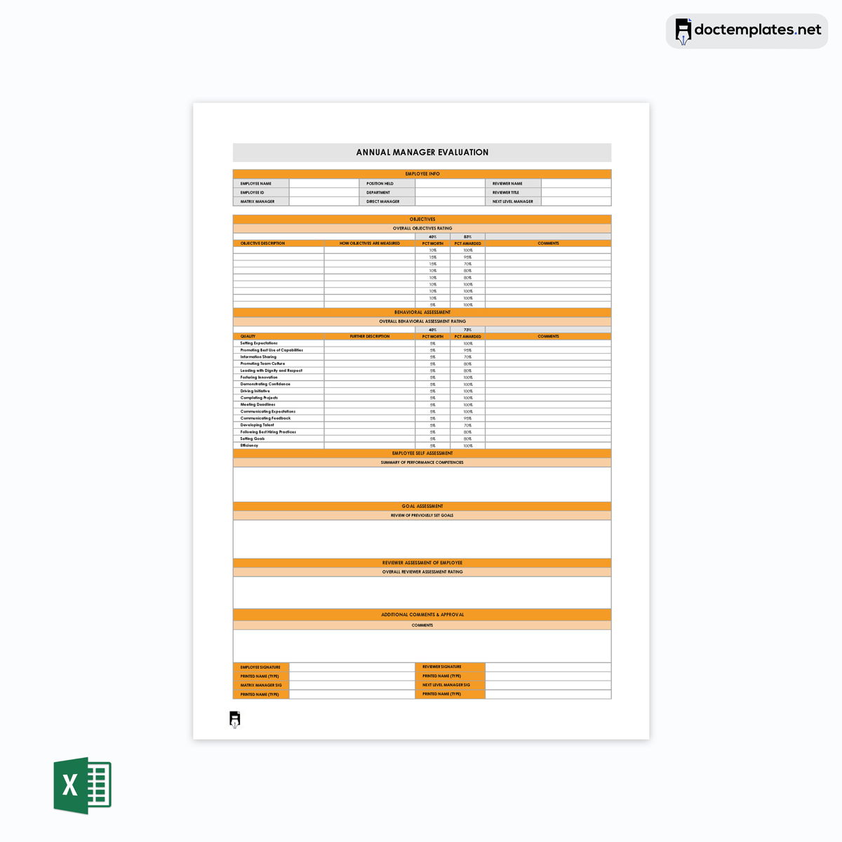 Performance feedback template in excel