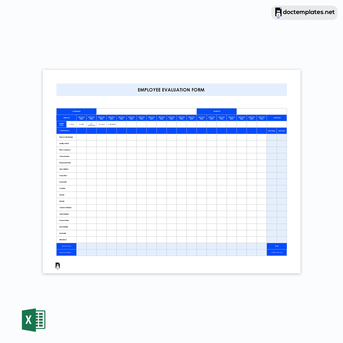 Performance appraisal template in excel