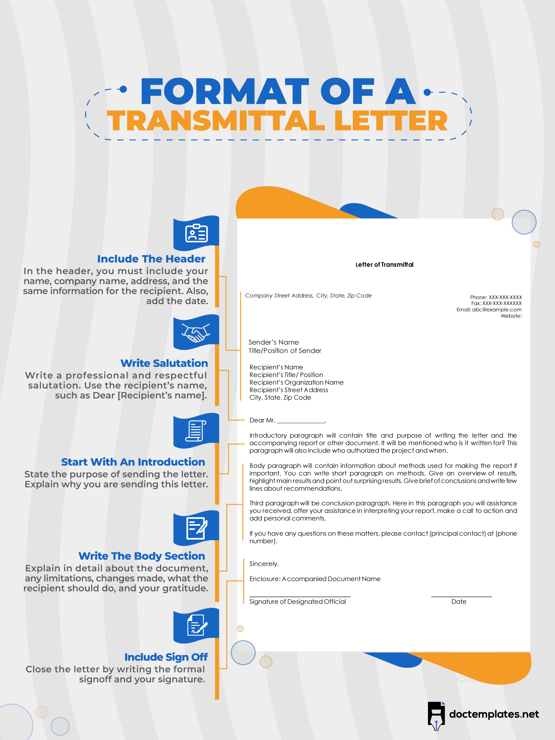 This infographic is about format of transmittal letter.