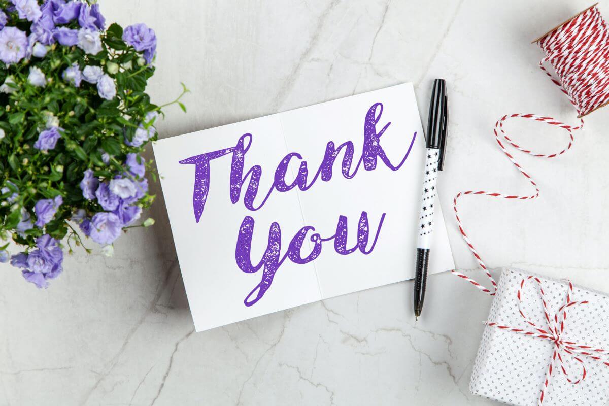 Cash Gift Thank You note template