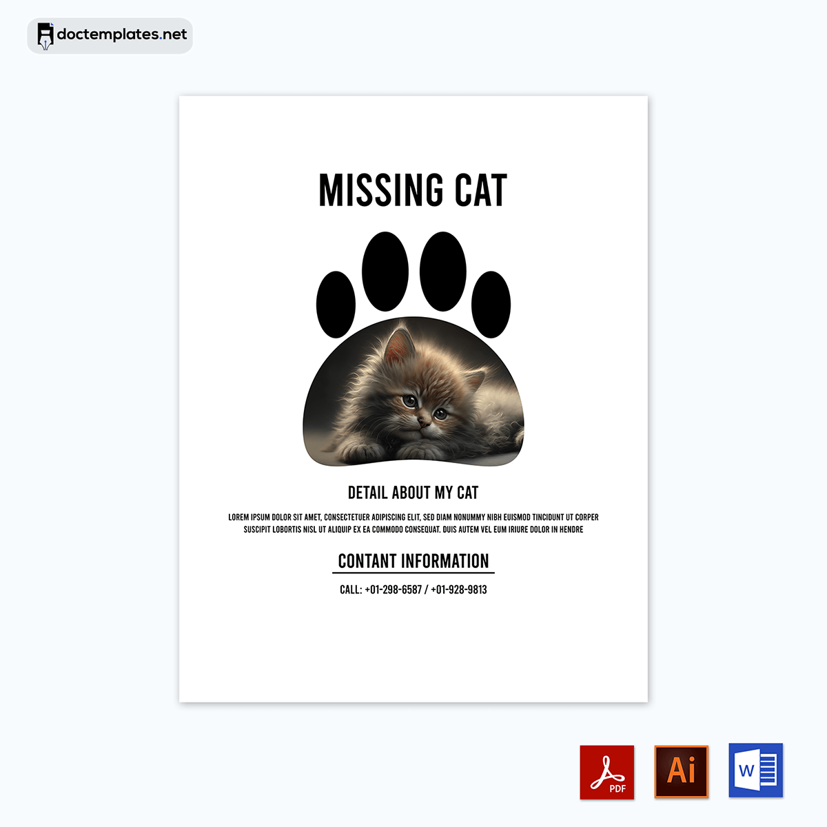 "Adobe Illustrator Masterpiece" - Showcase your design skills and create an outstanding lost pet flyer using Adobe Illustrator.