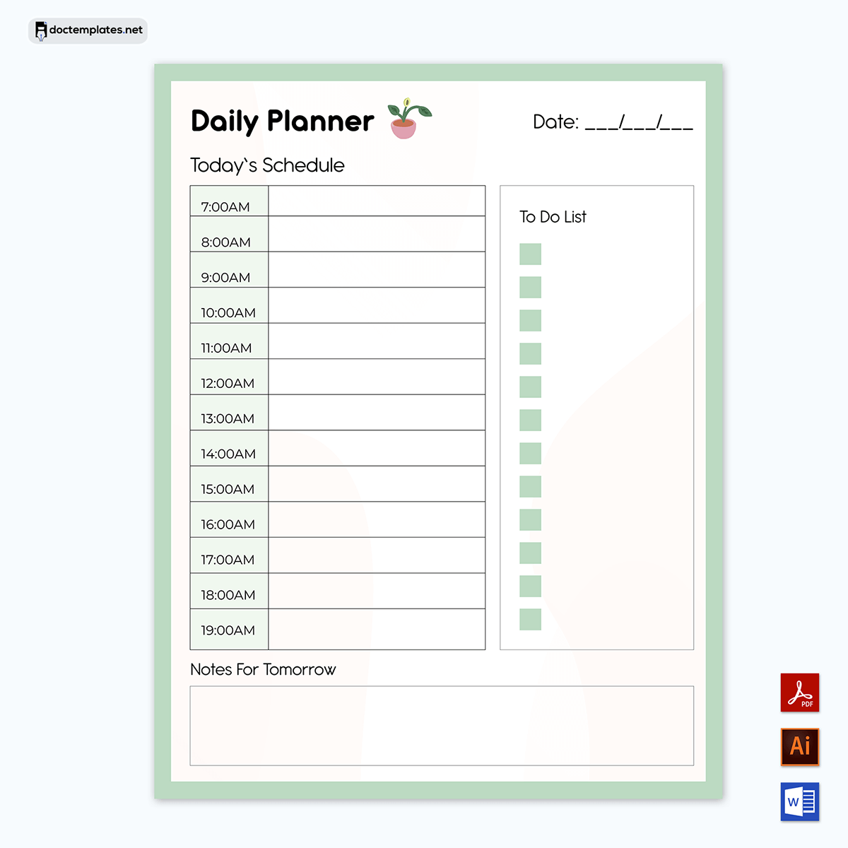 Practical Daily Planner Template