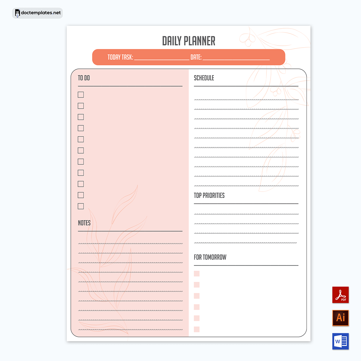Colorful Daily Planner Template